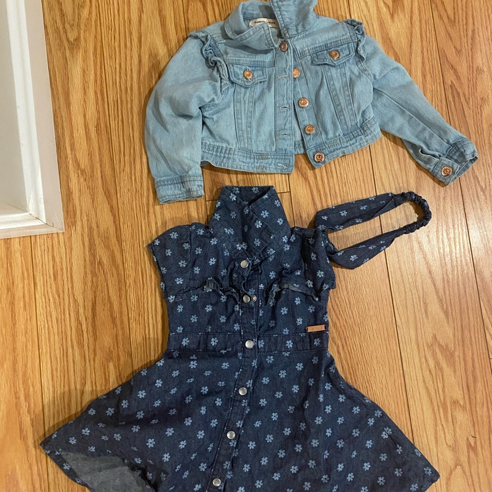 Dress, headband, jean jacket. Size 18 months.